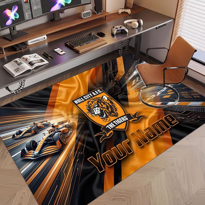 Custom Rug Hull FC Pattern Print Name Text Soft Non‑Slip Floor Carpet for Home Indoor Decoration