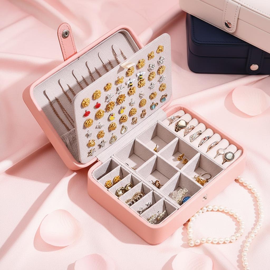 Leather Jewelry Box Organizer Jewelry Display Jewelry Boxes and Packaging Ring Box Suitable for Earrings and Rings