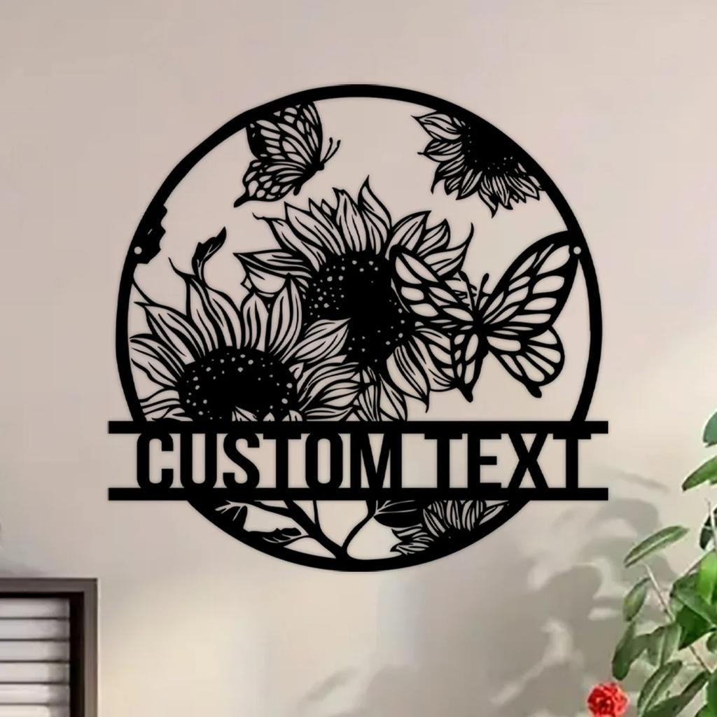 Metal Garden Stake Sign, Custom Name Flower Decor, Yard Art Stake, Personalized Garden Ornament, Outdoor Metal Plant Marker