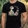 T-Shirt Herren Dino mit Blume Motiv Baumwolle Größe XS bis 5XL