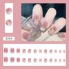24Pcs Frosted Smoky Black Ripple Fake Nails Full Coverage Removable Press On Nails Finished Nail Stickers