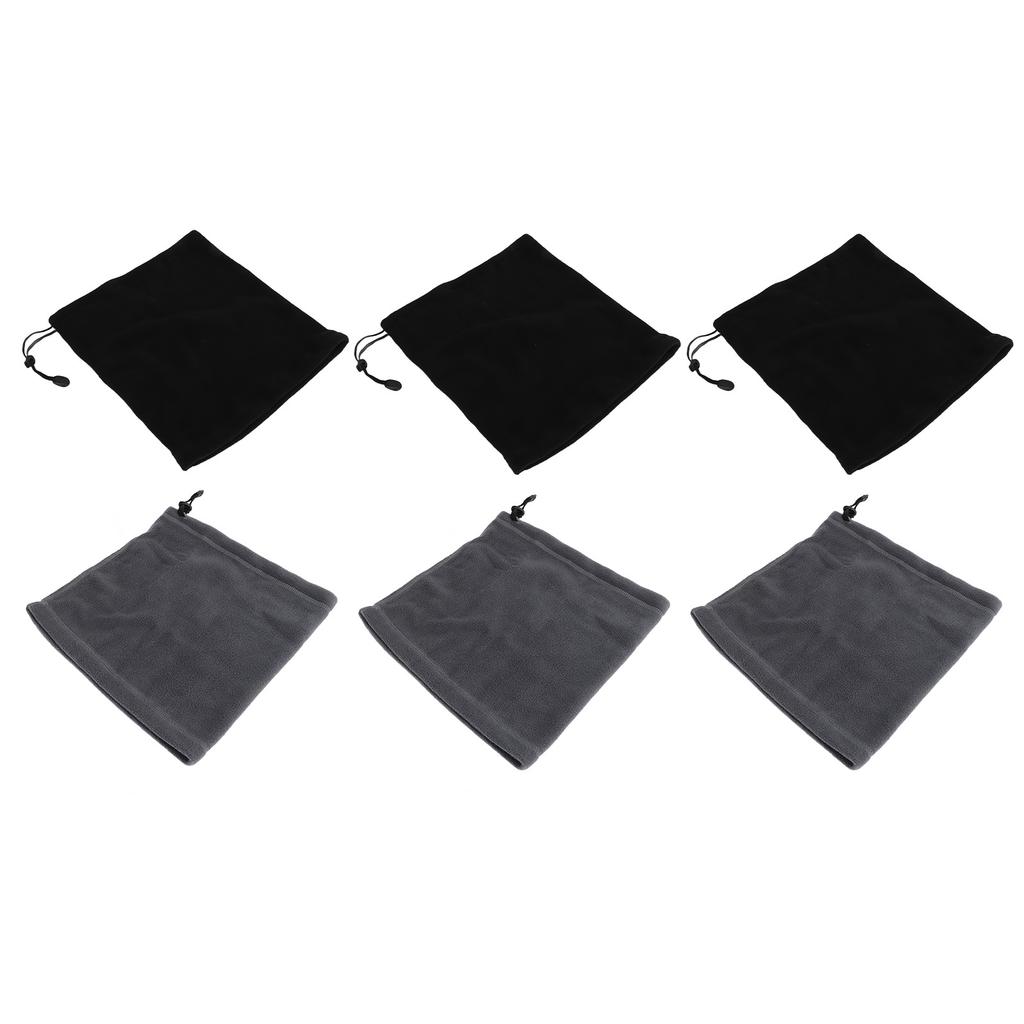 6 Pieces Winter Ski Neck Gaiter Drawstring Neck Warmer Unisex Windproof Thermal Face Scarf for Outdoor Skiing Fishing