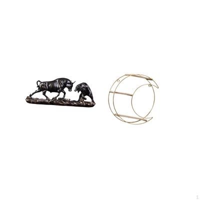 Modern Feng Shui Cow Cattle Animal Sculpture Desk Decor Metal Wall Hanging Shelf Multifunctional