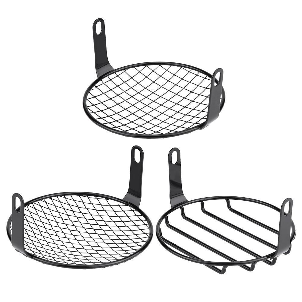 6,5 Zoll Motorrad Seitenmontage Scheinwerfer Runde Grillabdeckung Maske für Cruiser Chopper Scheinwerferabdeckung Scheinwerfergrill