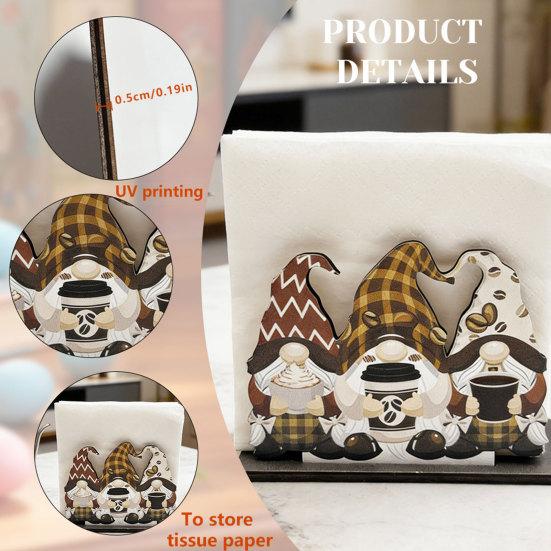 Napkin Holder, Wooden with Open Design, Easy Paper Towel Access Retro Style Dispenser, for Kitchen Dining Table Decor