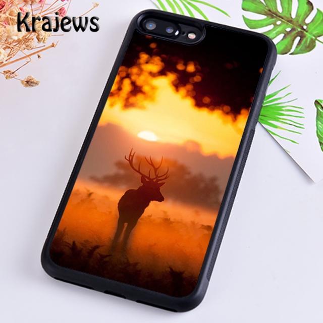Krajews Carcasă de telefon moale cu motive de cerb și ren pentru iPhone 14, 5, 6s, 7, 8 plus, XR, XS, 11, 12, 13 pro max, Samsung S21, S22ultra Plus