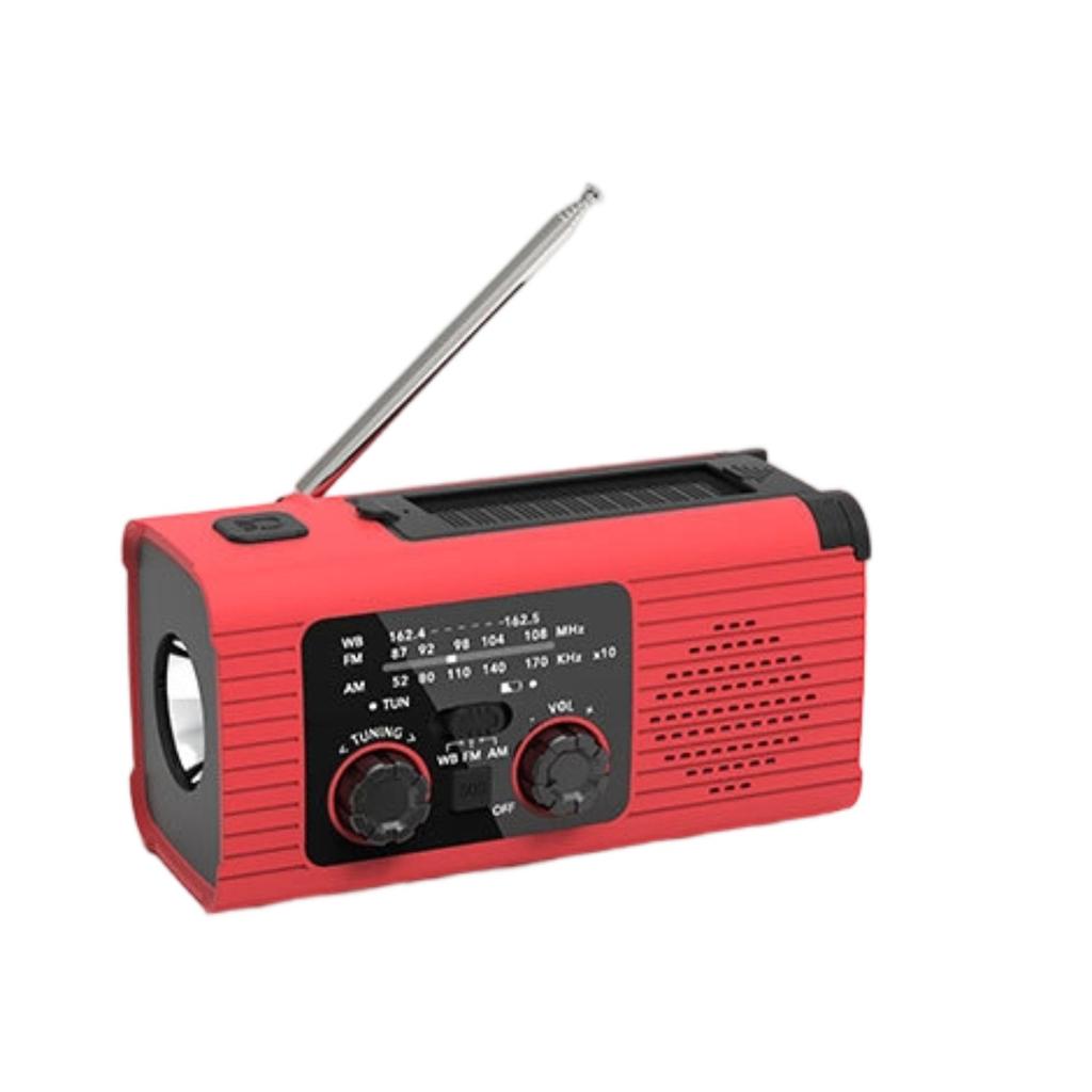 Outdoor Solar Radio, Crank Radio, Outdoor Radio With 1200 MAh Battery, With AM/FM Weather Radio, With LED Torch/SOS Alarm