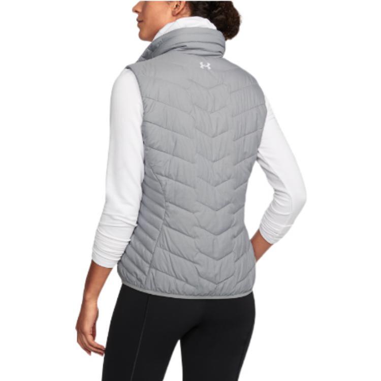 Under Armour Gilet da donna a collo alto con stampa logo a tinta unita Grigio 1303114-025