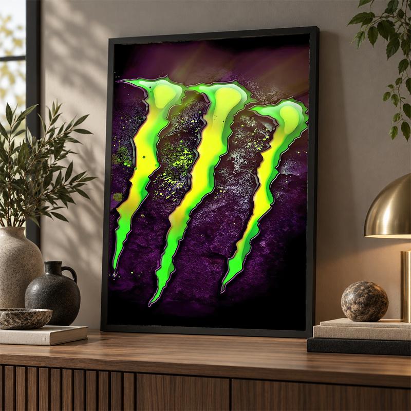 Monster Energy Diamond Painting Kit 5D Full Drill DIY Diamond Mosaic Wall Art Home Decor