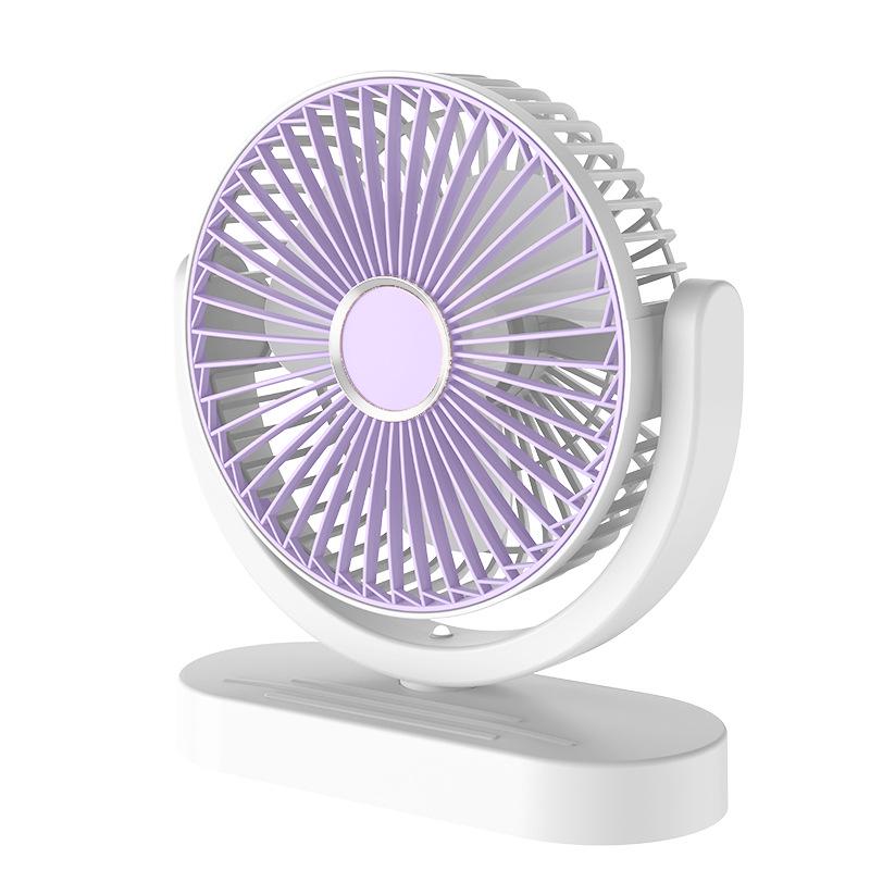 Dual-Head USB Rechargeable Desktop & Floor Fan with 360° Rotation for Outdoors and Camping