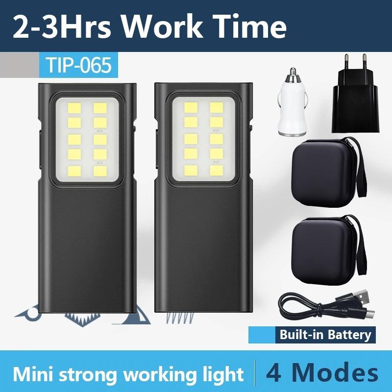 COB Flashlights 4 Lighting Modes Torch USB Rechargeable EDC Flashlight WIth Pen Clip Strobe for Fishing Camping Repair Torch