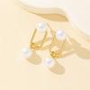 New Punk Zircon Imitation Pearl Drop Earring Korean Pin Shaped Dangle Earrings For Women Classic Charm Jewelry Gifts