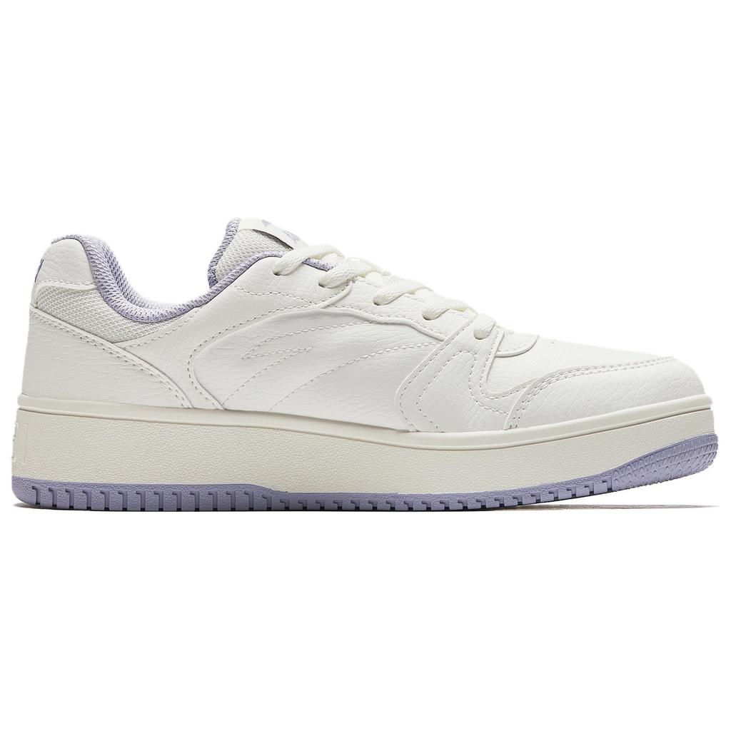 Anta Original Year Minimalist Versatile Non-Slip Increased Height Low-Top Sneakers Women Sneakers White Purple 122538034R-3