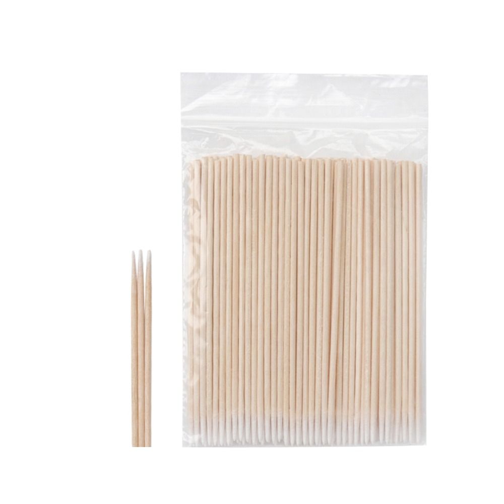 Removing Disposable Micro Brushes Cleaning Stick Disposable Cotton Swabs Wood Cotton Buds Swabs
