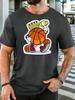 Trendy Unisexs Cotton Tshirt King Basketball Character With Trophy Graphic Short Sleeve Crew Neck Loose Sports Travel Casual Wear
