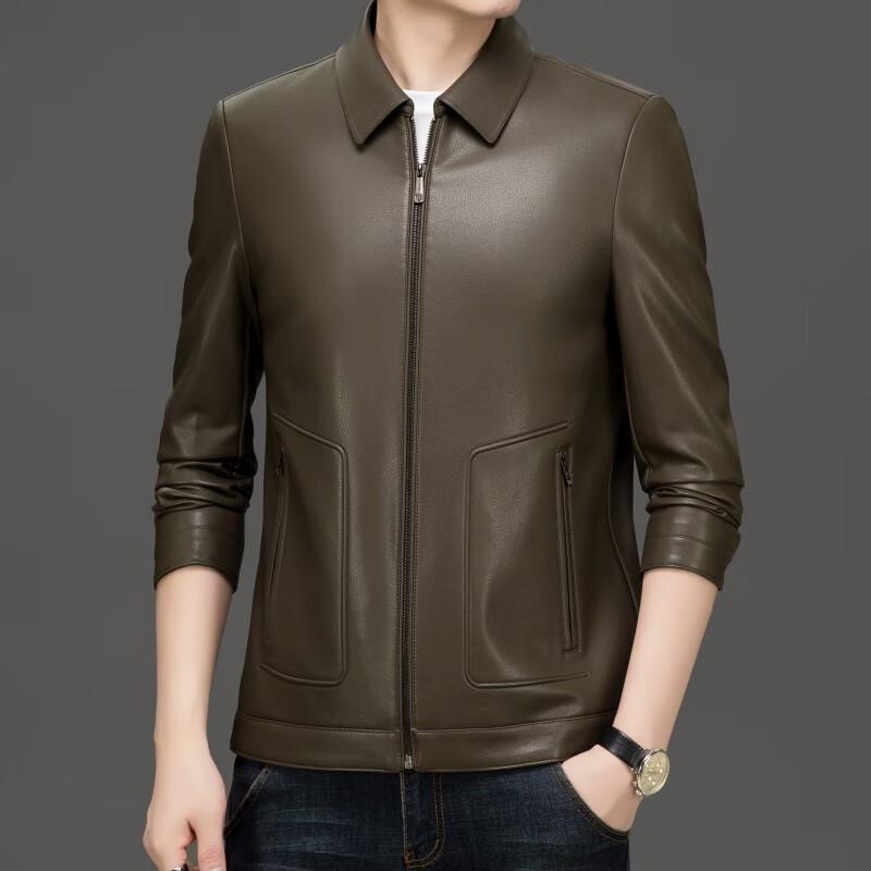 Men's Lapel Faux Leather Jacket FMDH8066