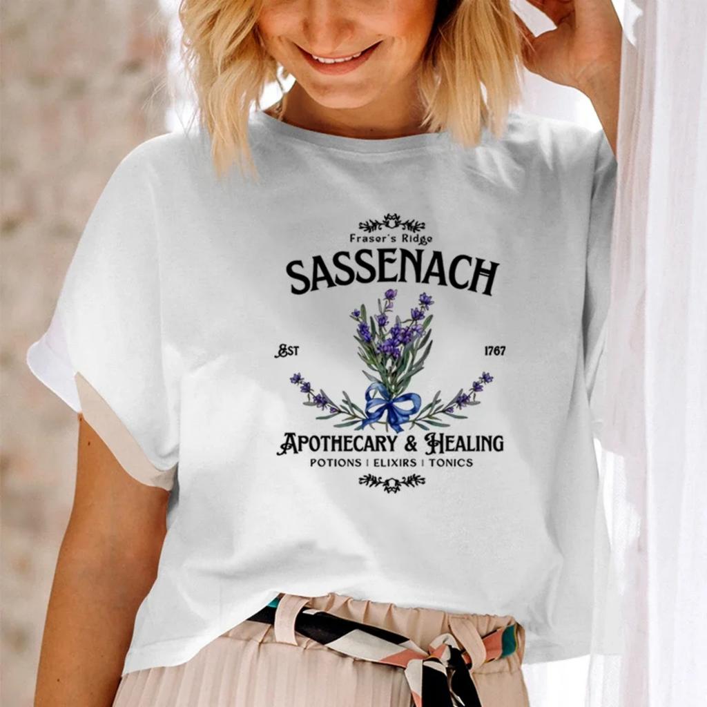Sassenach Koszulka Claire Fraser Outlander Seria Książek Koszulka Jamie Fraser T-Shirt Fraser Ridge Klan Sassenach Prezent dla Fana Outlander Prezent