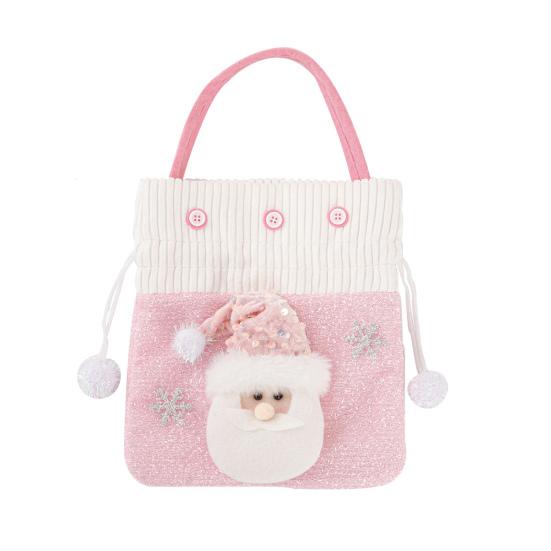 Yousheng 1/2/3Pcs Christmas Gift Bag Santa Claus Snowman Reindeer Design Festive Theme Xmas Candy Bag with 3D Embroidery Party Decoration