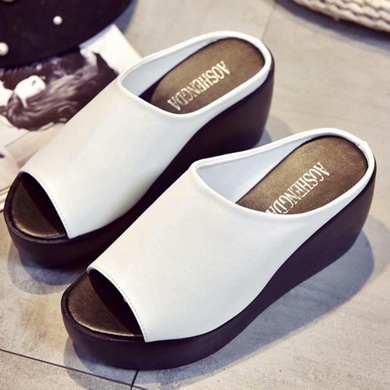 Summer Sexys Slippers Woman Wedges Platform Beach Flip Flops Sandals Slippers For Women Black Women Female Lady Shoes Zapatos Mujer