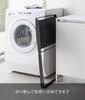 Yamazaki Jitsugyo 5662 Folding High Floor Laundry Basket Black Tower Laundry Bag Folding Laundry Basket Approx. W46XD35.5XH70cm (When Used)