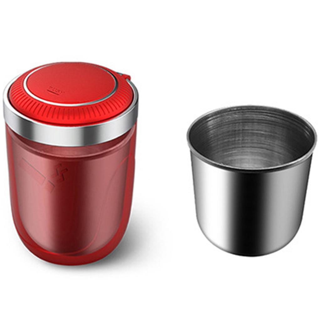 Portable Car Ashtray With Lid,LED Sealing Cigarettes Ash-Cup,Detachable Metal Car Ashtrays,Car Accessories,For Home Travel Use