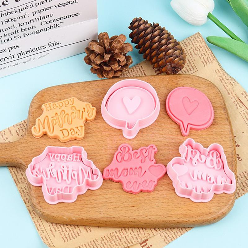 New Mother's Day Cookie Mold Cookie Stamp Molds Cake Decoration Biscuit Mould Baking Tools Gifts To Mom Best Wishes Women's Day