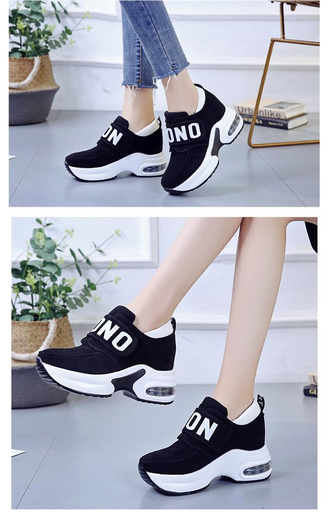 Women's Vulcanized Thick Soled Sports Shoes, Women's Elastic Wedge Heel Casual Shoes, 2026 Spring and Autumn Lace Up