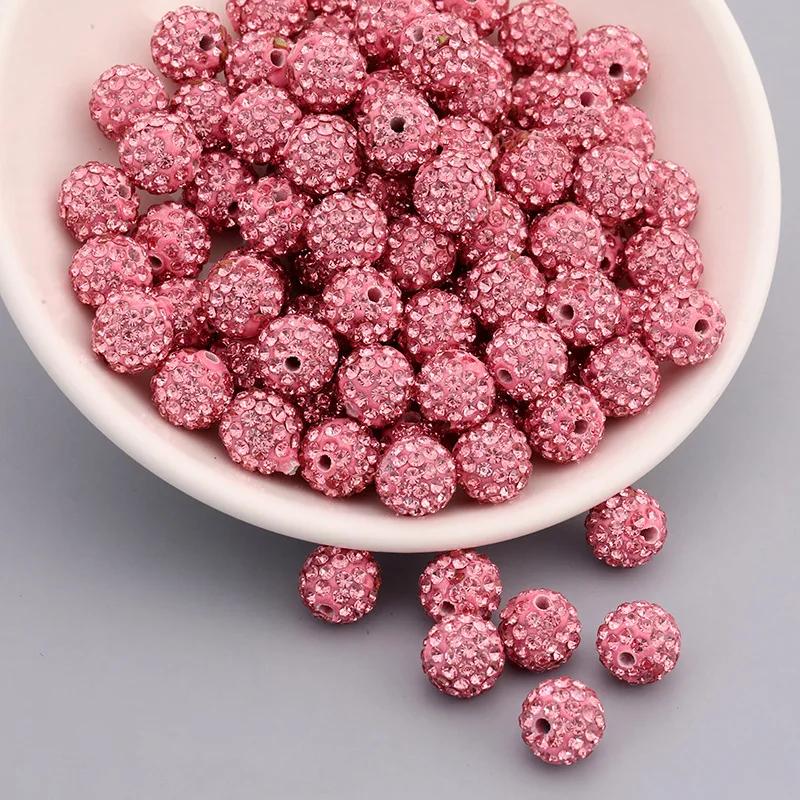 10mm 10pcs Rhinestone Beads Round Beads Bulk Sparkle Crystal Bead for Necklace Bracelet Earring Jewelry Making DIY Decoration