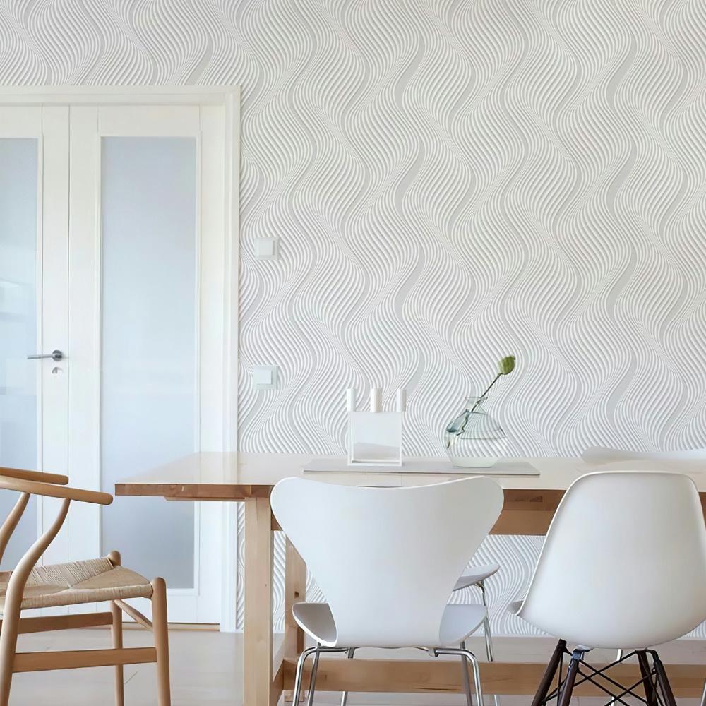 Modern Simple Wavy Line Wallpaper Self-Adhesive Waterproof Pvc Wallpapers Peel And Stick Furniture Stickers Home Decoration