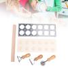 Pasta Making Tools Kit 12 Hole Ravioli Stamp Maker Pasta Cutter Wood Pasta Rolling Pin for Kitchen
