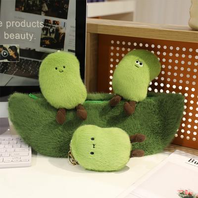 Niedliche Edamame mit Edamame-Reis-Anhängerpuppe lustige kreative Plüschtierpuppe Stoffpuppe Geschenk