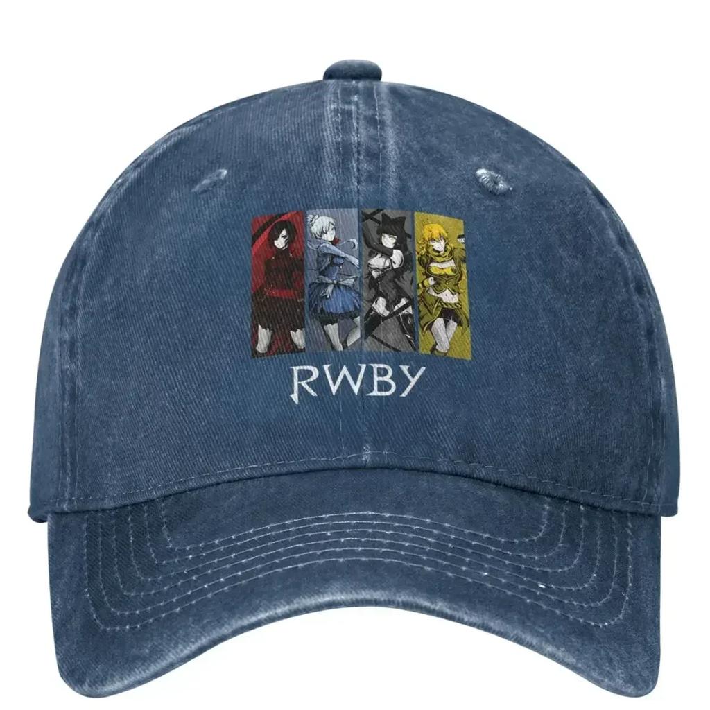 Mode Vier Zeichen RWBYs Anime Baseballkappe Unisex Used Gewaschen Snapback Outdoor Aktivitäten Hüte