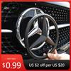 Car Sticker For Mercedes Benz ABS Car Front Grille Emblem Decal Cover Accessories for Mercedes Benz W204 W205 W210 W211 W212 W21