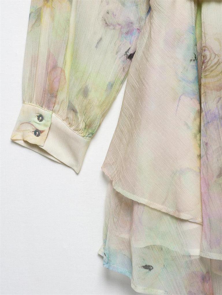 TAOP&ZA Summer Women's Elegant Print Tie Irregular Dress