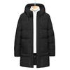 Medium-length Cotton Clothing Men's Winter Solid Color Loose Solid Color Hooded Bakery Clothes Cotton Jacket Thickened Cotton Coat