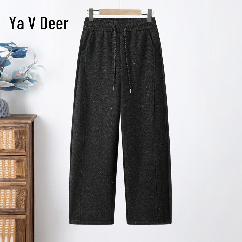 Yalu Women s Elastic Waist Sequin Wide-Leg Pants XL