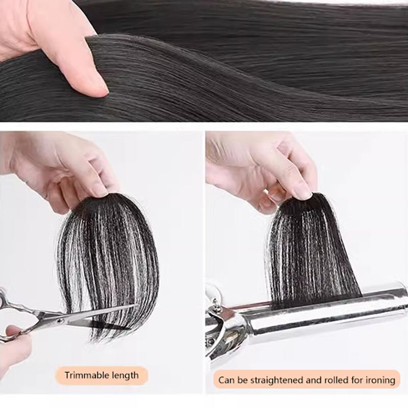 Synthetic Slanted Air Bangs Hairpiece Mini Fake Bangs Natural Invisible Hairpiece Extension For Girls Styling Accessories