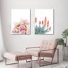 Rosa Blume Leinwand Malerei Nordic Tropische Pflanze Poster und Druck Sukkulenten Kaktus Wand Bild für Wohnzimmer Wohnkultur