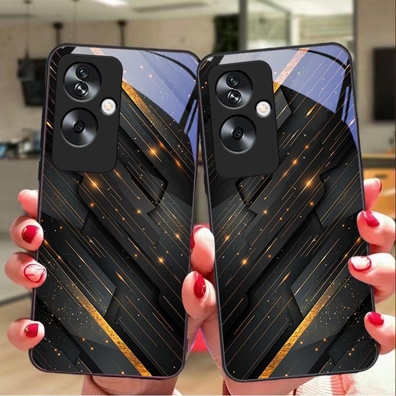 Meteor Zlatý korálek Pro Oppo A79 5G 58 78 74 60 4G Reno 11F Realme GT 6 11 Note 50 10 C55 X2 Tvrzené sklo Černý kryt na telefon