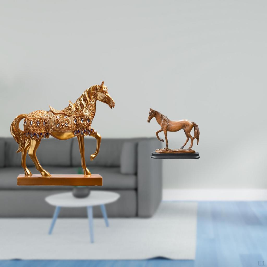 Modern Resin Horse Figurine Sculpture Animal Statue Art Craft Ornament Engraved Decoration for Home