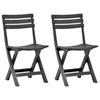 Foldable Garden Chairs - VIDAXL - Grey - Weather-resistant - Easy To Clean