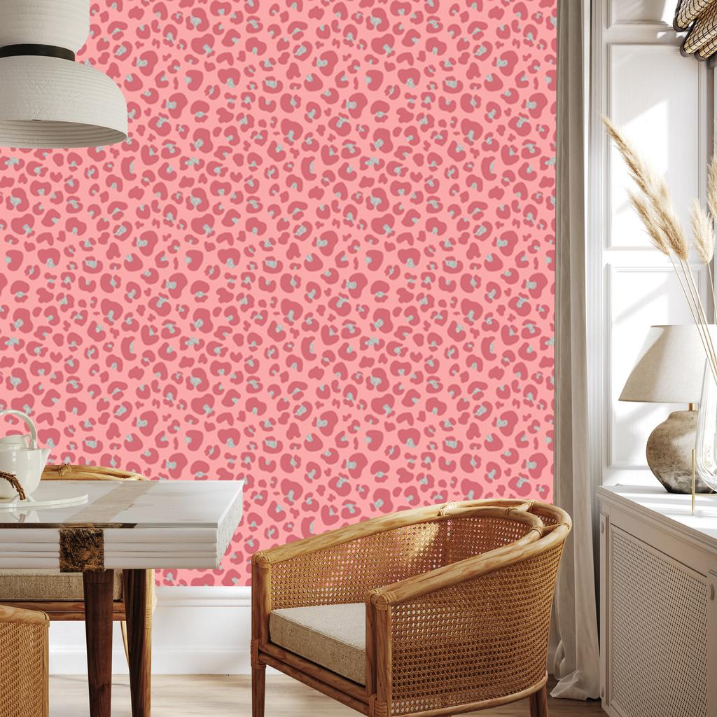 Wallpaper Leather In Rose Gold, Coral and Red, Coral Background 50x1000