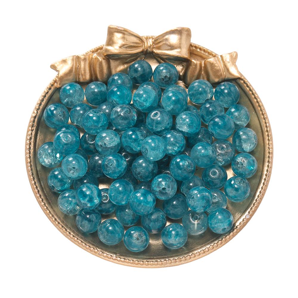 

50pcs/Lot 10mm Glass Floral Water Ripple Beads Spacer Loose Beads for DIY Handmade Bracelet Necklace Making Accessories озеро синий