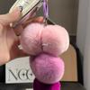 Real Rex Rabbit Fur Grape Keychain & Bag Charm - Cute Pendant Pompon