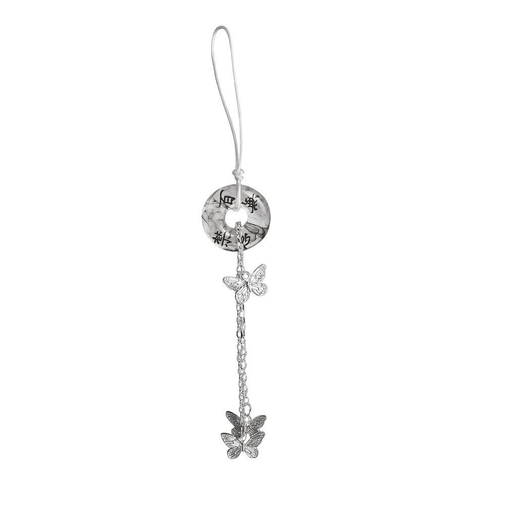 Chinese Style Taboos Safe Knot Pendant with Hollow Butterfly Charm and Tassel