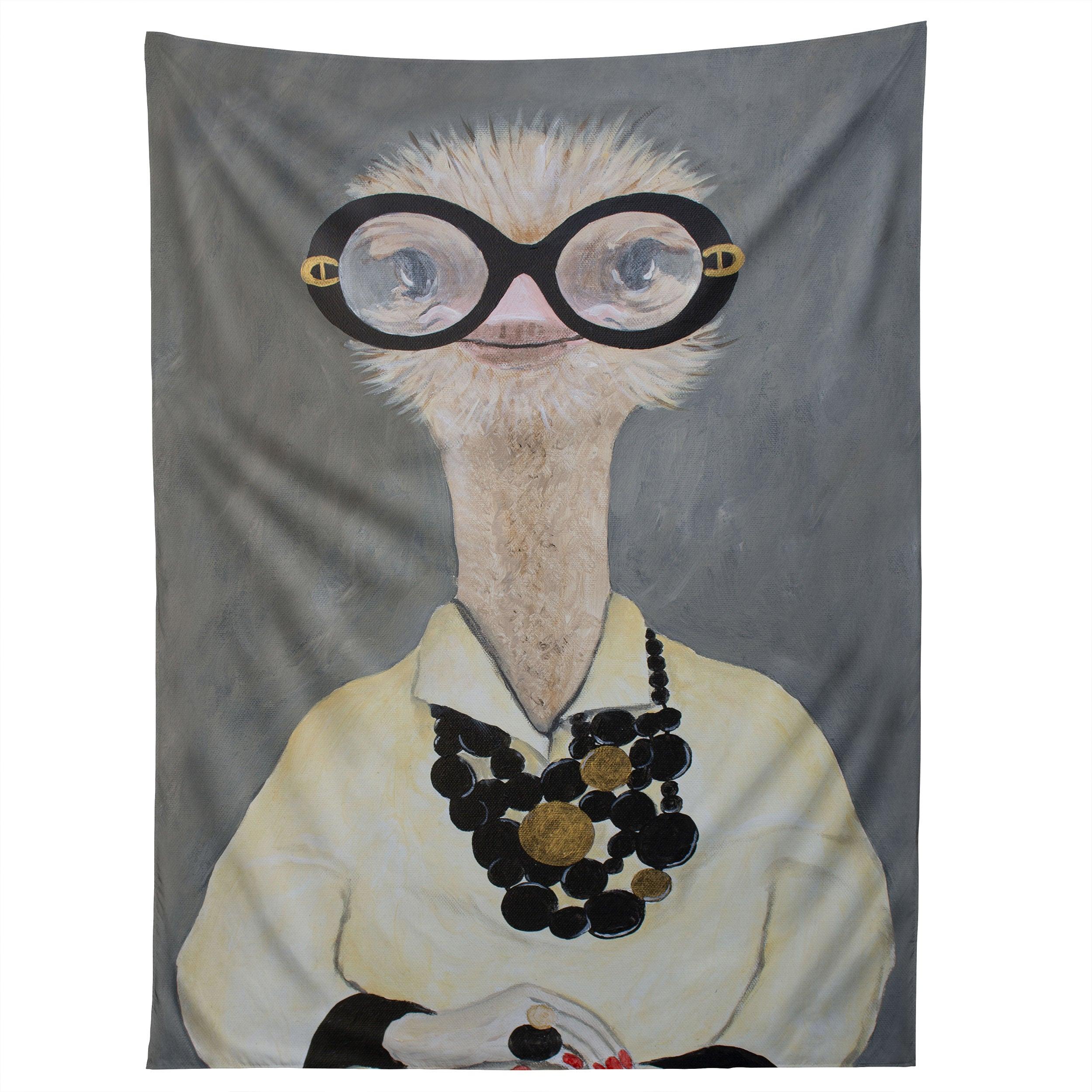 IRIS APFEL OSTRICH tapestry 75x100