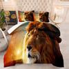 African Lion European Fat Quilt Three-piece Quilt Cover Set