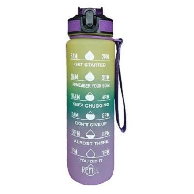 1000ml Large Capacity Gradient Water Bottle with Straw 1 Litre Leakproof with Time Marker,for Sports Fitness Coffeeware