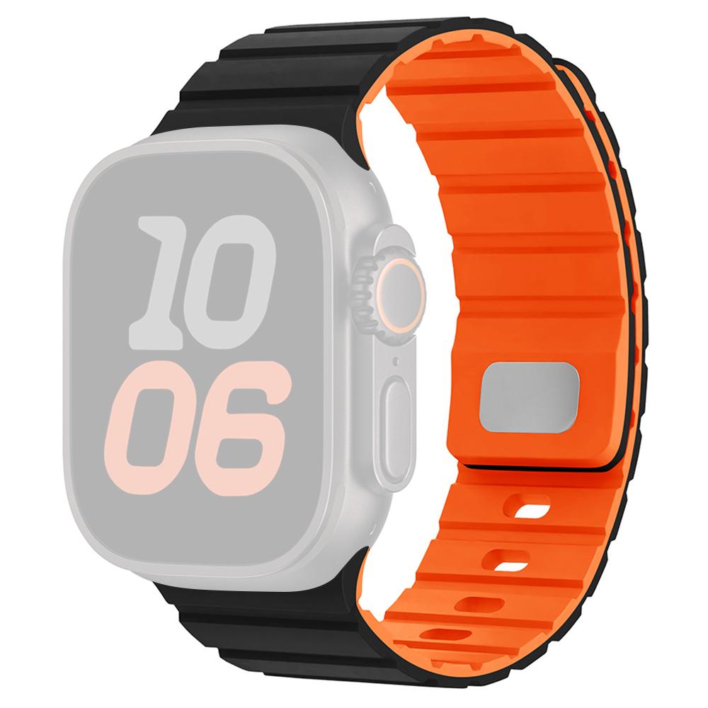 Silicone Band for Apple Watch Series 11 10 42mm/9 8 7 41mm/SE3 SE2 SE 6 5 4 40mm/3 2 1 38mm Magnetic Quick Release Strap