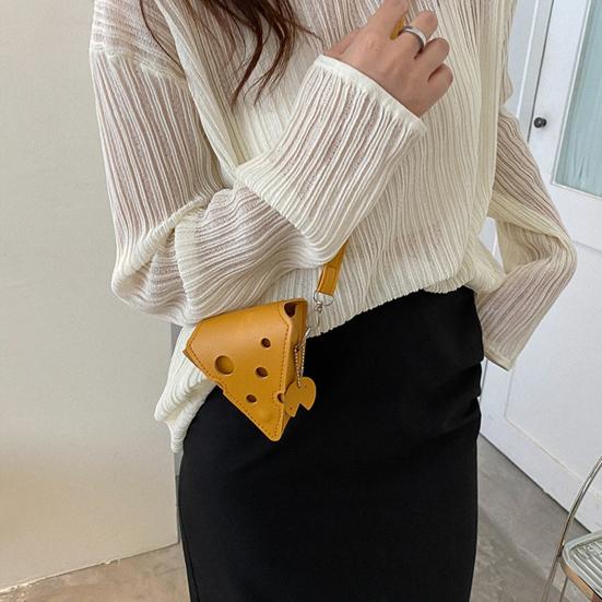Bolso Bandolera de Bloque de Queso Lindo Triángulo Cuadrado Cartera de Queso Bolso Pequeño Bandolera con Correa Ajustable para Monedas Llaves Pintalabios